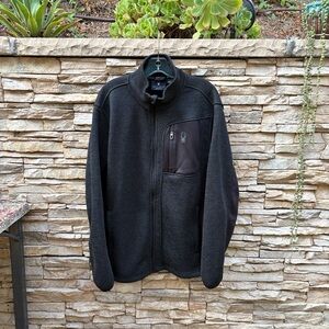 Spyder Bandit Charcoal grey knit look Full‑Zip Fleece Jacket Sz XL